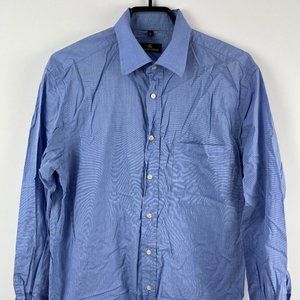 Oliver Grand Dress Shirt Mens Size 2 Blue 100% Cotton